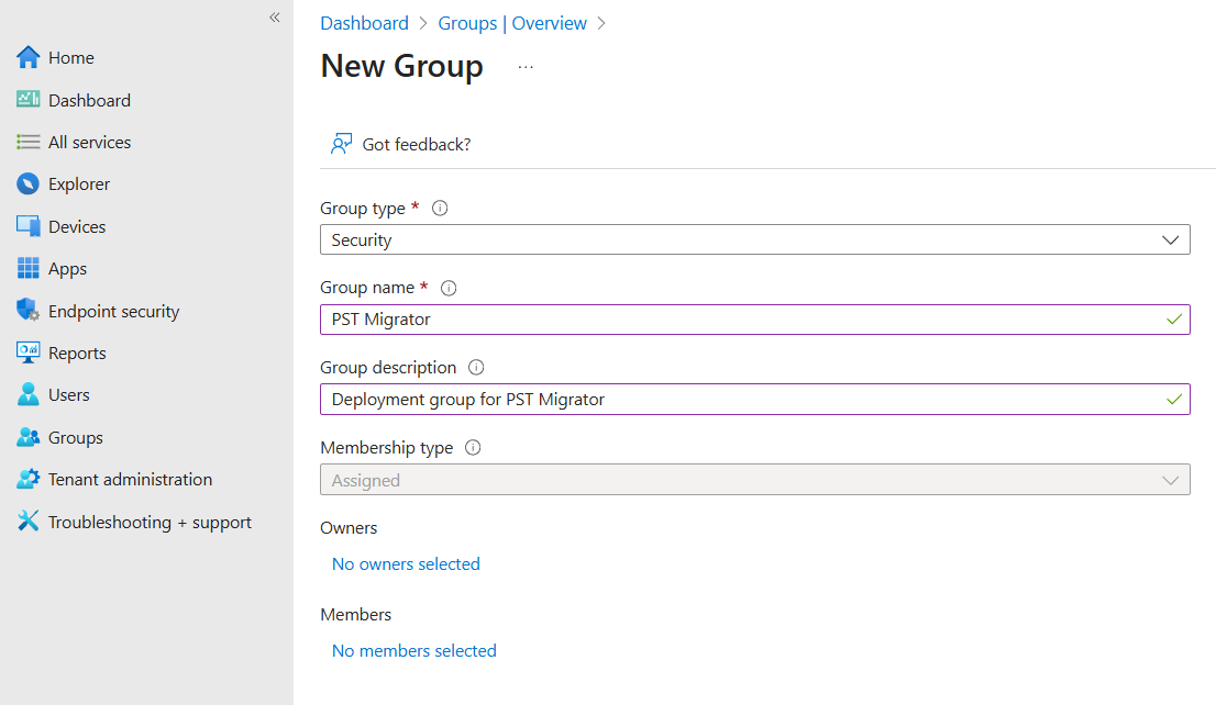 Intune Create Group
