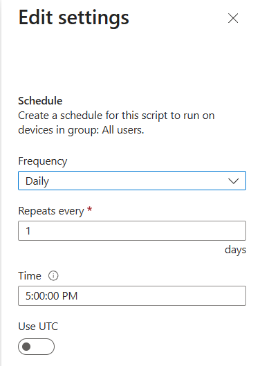 Intune Script PST Summary Schedule