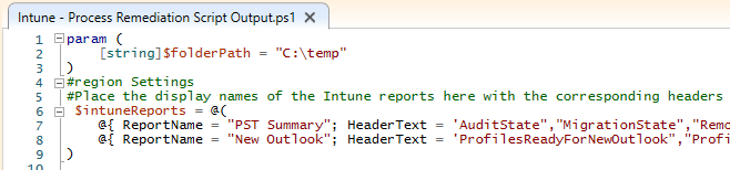 Intune Script Report ISE
